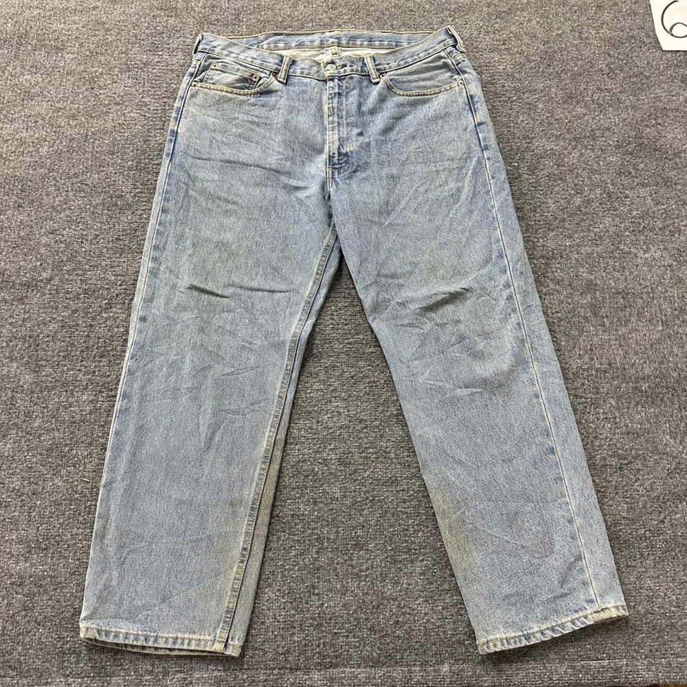 Levi's Jeans Mens Size 36x29 550 Relaxed Fit Light Wash Blue Denim Tapered Leg